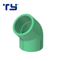 High Quality Green Polypropylene Random (PP-R) material hot and cold water supply pipe 45DEG Eelbow fittings
